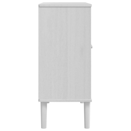 Credenza SENJA Aspetto Rattan Bianco 80x35x80 cm Massello Pino