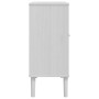 Credenza SENJA Aspetto Rattan Bianco 80x35x80 cm Massello Pino