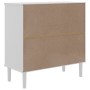 Credenza SENJA Aspetto Rattan Bianco 80x35x80 cm Massello Pino