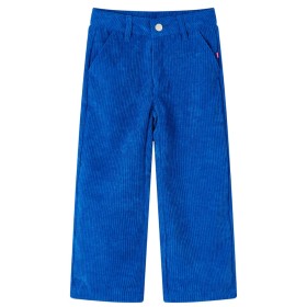 Pantaloni per Bambini in Velluto a Coste Blu Cobalto 104