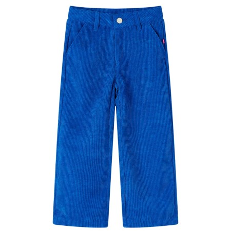 Pantaloni per Bambini in Velluto a Coste Blu Cobalto 104