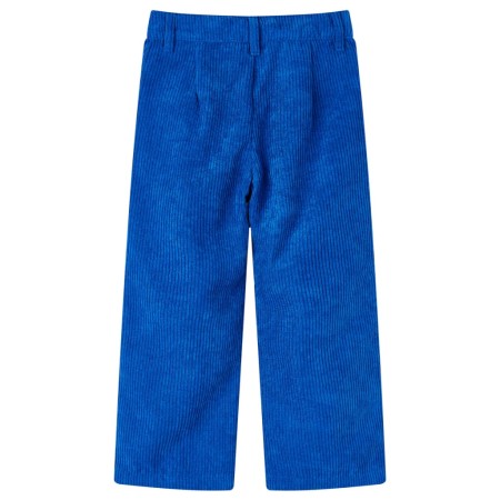 Pantaloni per Bambini in Velluto a Coste Blu Cobalto 104