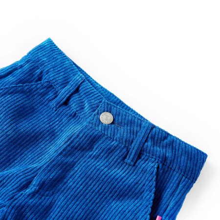 Pantaloni per Bambini in Velluto a Coste Blu Cobalto 104