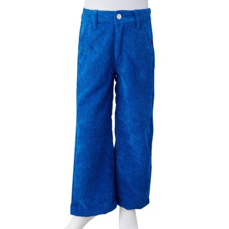 Pantaloni per Bambini in Velluto a Coste Blu Cobalto 104