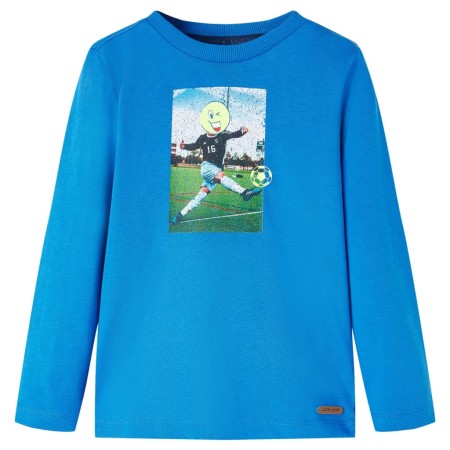 Maglietta da Bambino Maniche Lunghe Blu Cobalto 104