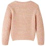 Maglione da Bambina Lavorato a Maglia Rosa Tenue 128