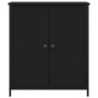 Credenza Nera 70x30x80 cm in Legno Multistrato
