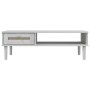 Tavolino SENJA Aspetto Rattan Bianco 100x55x33cm Legno Massello