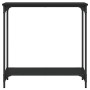 Tavolino Consolle Nero 75x30,5x75 cm in Legno Multistrato