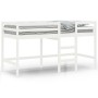 Letto Soppalco con Scala Bambini Bianco 90x200cm Massello Pino