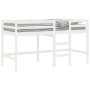 Letto Soppalco con Scala Bambini Bianco 90x200cm Massello Pino