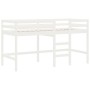 Letto Soppalco con Scala Bambini Bianco 90x200cm Massello Pino