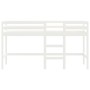 Letto Soppalco con Scala Bambini Bianco 90x200cm Massello Pino