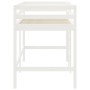 Letto Soppalco con Scala Bambini Bianco 90x200cm Massello Pino