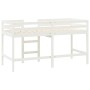 Letto Soppalco con Scala Bambini Bianco 90x200cm Massello Pino