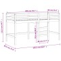 Letto Soppalco con Scala Bambini Bianco 90x200cm Massello Pino