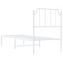 Giroletto con Testiera Metallo Bianco 80x200 cm