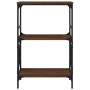 Libreria 3Ripiani Rovere Marrone 59x35x90,5cm Legno Multistrato
