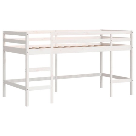 Letto Soppalco con Scala Bambini 90x190 cm Legno Massello Pino