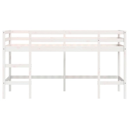 Letto Soppalco con Scala Bambini 90x190 cm Legno Massello Pino