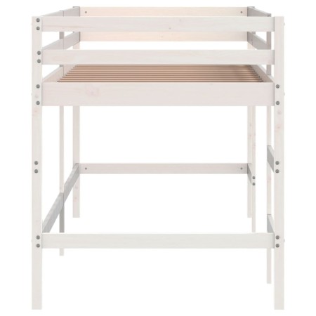 Letto Soppalco con Scala Bambini 90x190 cm Legno Massello Pino