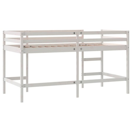 Letto Soppalco con Scala Bambini 90x190 cm Legno Massello Pino