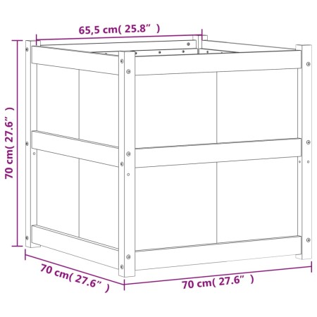 Fioriera da Giardino 70x70x70 cm in Legno Massello di Pino