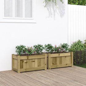 Fioriere da Giardino 2 pz in Legno di Pino Impregnato