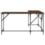 Scrivania Rovere Marrone 149x149x75 cm in Legno Multistrato