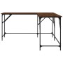Scrivania Rovere Marrone 149x149x75 cm in Legno Multistrato