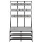Appendiabiti con Porta Scarpe Grigio Sonoma 100x40x184 cm