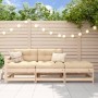 Set Salotto da Giardino 3 pz in Legno Massello di Pino