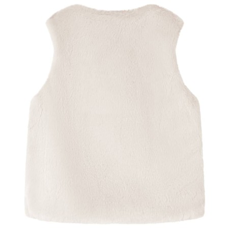 Gilet da Bambina in Pelliccia Sintetica Beige 128