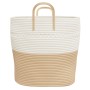 Cestino Portaoggetti Beige e Bianco Ø43x38 cm in Cotone