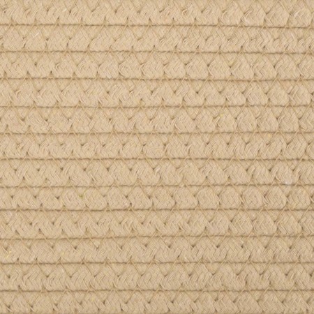 Cestino Portaoggetti Beige e Bianco Ø51x33 cm in Cotone