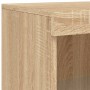 Armadietto con Luci LED Rovere Sonoma in Legno Multistrato