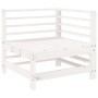 Set Salotto da Giardino 3 pz Bianco in Legno Massello di Pino