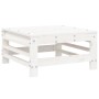 Set Salotto da Giardino 3 pz Bianco in Legno Massello di Pino