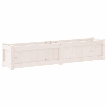 Fioriera da Giardino Bianca 150x31x31 cm Legno Massello di Pino