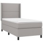 Letto a Molle Materasso e LED Grigio Chiaro 90x190 cm Tessuto