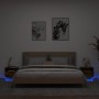 Comodini con Luci LED 2pz Rovere Fumo 40x39x37 cm