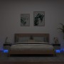 Comodini con Luci LED 2pz Grigio Cemento 40x39x37 cm