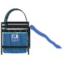 Letto a Soppalco con Tunnel Bambini Blu 80x200cm Massello Pino