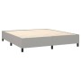 Letto a Molle Materasso e LED Grigio Chiaro 180x200 cm Tessuto