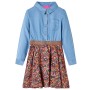 Abito da Bambina a Maniche Lunghe Blu Marino e Blu Denim 92