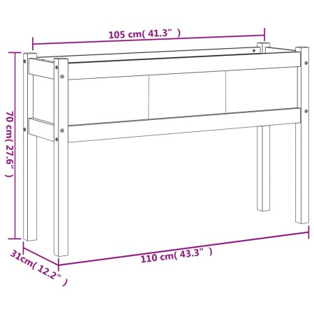 Fioriere da Giardino 2 pz con Gambe Legno Massello di Douglas