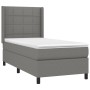 Letto a Molle Materasso e LED Grigio Scuro 80x200 cm in Tessuto