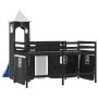 Letto a Soppalco con Torre Bambini Bianco e Nero 80x200cm Pino