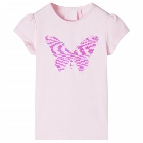 Maglietta da Bambina Maniche Aletta Rosa Tenue 140