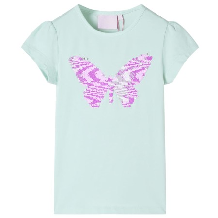 Maglietta Bambina Maniche Aletta Menta Chiaro 140